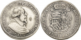 Habsburg
Erzherzog Leopold V. 1619-1632 Taler 1621, Ensisheim Prägung für Elsaß Voglhuber 174/III Davenport 3345 Kl. Henkelspur, Avers Felder leicht ...