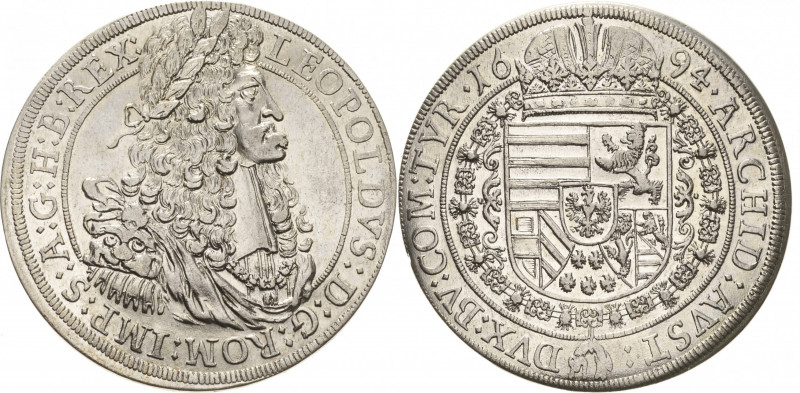Habsburg
Leopold I. 1657-1705 Taler 1694, Hall Voglhuber 221/VI Davenport 3243 ...
