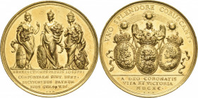 Habsburg
Josef I. 1705-1711 Vergoldete Bronzemedaille 1690 (P.H. Müller) Auf seine Krönung zum römisch-deutschen Kaiser und die Krönung seiner Mutter...