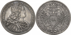 Habsburg
Karl VI. 1711-1740 Taler 1727, Hall Voglhuber 259/III Davenport 1054 M./T. 848 Vorzüglich