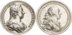 Habsburg
Maria Theresia 1740-1780 Silbermedaille o.J. (1764) (Widemann) Auf die Mitregentschaft von Joseph II. Brustbild von Maria Theresia nach rech...