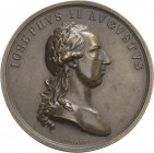 Habsburg
Josef II. 1764-1790 Einseitige Bronzemedaille o.J. (Wirt) Probeprägung der Vorderseite. Kopf nach rechts. 46 mm, 35,52 J.u.F. vgl. 1943 (Av)...