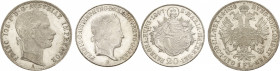 Kaiserreich Österreich
Ferdinand I. 1835-1848 20 Kreuzer 1847, B-Kremnitz und Franz Joseph I. 1 Florin 1859, A-Wien Jaeger 250, 328 2 Stück. Attrakti...