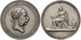 Kaiserreich Österreich
Franz Joseph I. 1848-1916 Versilberte Bronzemedaille 1869 (spätere Prägung) (J. Tautenhayn) Reise nach Ägypten anlässlich der ...