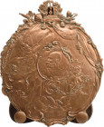 Kaiserreich Österreich
Franz Joseph I. 1848-1916 Einseitige Kupferblechplakette 1898 (unsigniert) 50-jähriges Regierungsjubiläum. Brustbild nach link...