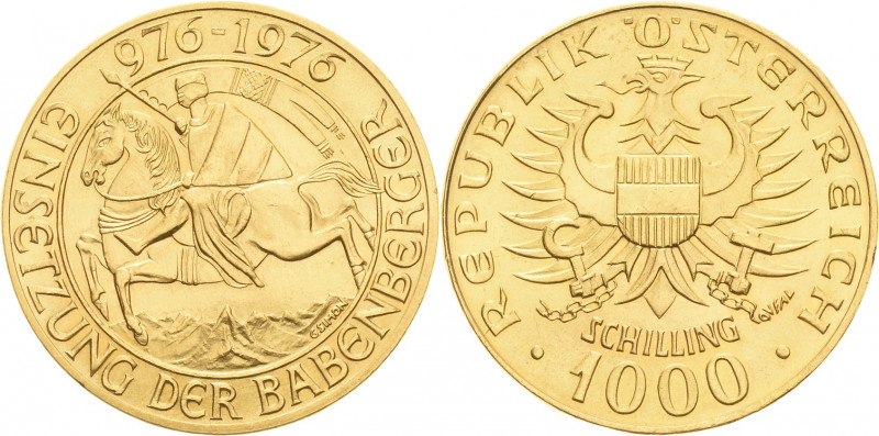 Österreich
 1000 Schilling 1976. 1000 Jahre Babenberger Friedberg 909 Schlumber...