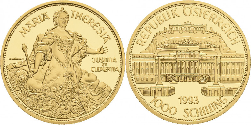 Österreich
 1000 Schilling 1993. Maria Theresia. Lose in Kapsel Friedberg 918 S...