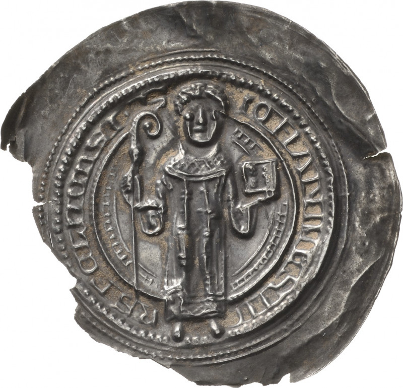 Hersfeld, Abtei
Johann I. 1201-1213 Brakteat, Hersfeld Stehender Abt von vorn, ...