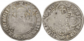 Jülich
Reinald 1402-1423 Weißpfennig, Bergheim Noss 170 a 2.12 g. Selten. Leichte Prägeschwäche, sehr schön