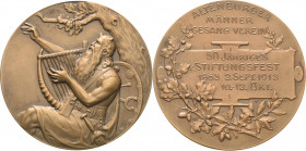 Altenburg
 Bronzemedaille 1913 (B.H. Mayer) 50-jähriges Stiftungsfest des Altenburger Männer Gesangvereins. Harfe spielender Germane / Schrift über E...
