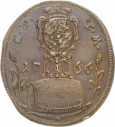 Bayern
Maximilian III. Joseph 1745-1777 Einseitige Bronzemarke 1766. Biermarke des kurfürstlichen Weißbräuamts. Wappen über Bierfass. 22 x 25 mm, 3,9...