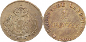 Bayern
Maximilian I. Joseph 1806-1825 Kreuzer 1806. Für Tirol AKS 54 Jaeger 1 a Selten. Vorzüglich