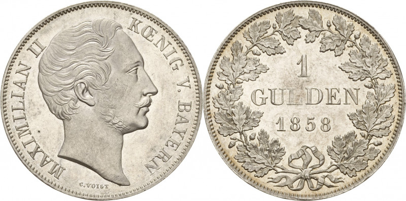 Bayern
Maximilian II. Joseph 1848-1864 Gulden 1858, München AKS 151 Jaeger 82 P...