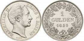 Bayern
Maximilian II. Joseph 1848-1864 Gulden 1859, München AKS 151 Jaeger 82 Stempelglanz
