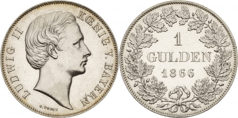 Bayern
Ludwig II. 1864-1886 Gulden 1866, München AKS 178 Jaeger 103 Prachtexemp...