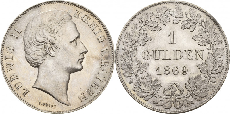 Bayern
Ludwig II. 1864-1886 Gulden 1869, München AKS 178 Jaeger 103 Attraktives...