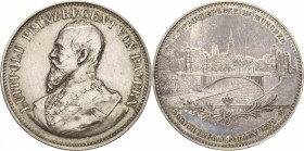Bayern
Prinzregent Luitpold 1886-1912 Silbermedaille 1891 (A. Börsch) Errichtung der Luitpoldbrücke in München. Brustbild nach links / Ansicht der Lu...