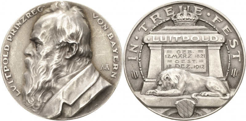 Bayern
Prinzregent Ludwig 1912-1913 Silbermedaille 1912 (A. Hummel) Auf seinen ...