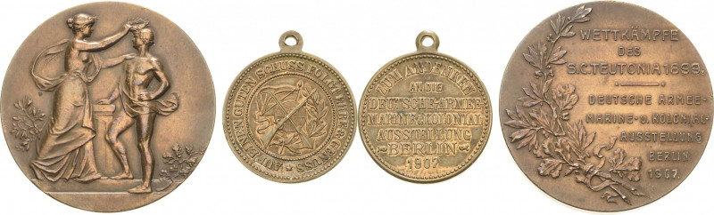 Berlin
 Bronzemedaille 1907 (unsigniert) Deutsche Armee-, Marine- und Koloniala...