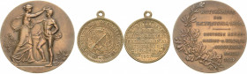Berlin
 Bronzemedaille 1907 (unsigniert) Deutsche Armee-, Marine- und Kolonialausstellung. Frauengestalt bekränzt einen jungen Mann / 8 Zeilen Schrif...
