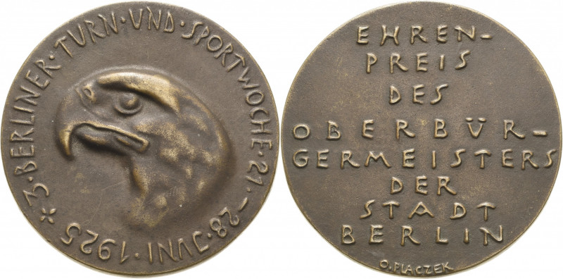 Berlin
 Bronzegussmedaille 1925 (O. Placzek) 3. Berliner Turn- und Sportwoche -...