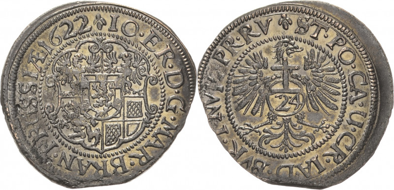 Brandenburg-Ansbach
Joachim Ernst 1603-1625 Kipper-24 Kreuzer 1622, Fürth Slg. ...