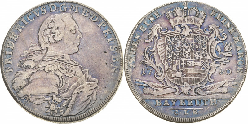 Brandenburg-Bayreuth
Friedrich 1735-1763 Taler 1760, CLR-Bayreuth Slg. Wilmersd...