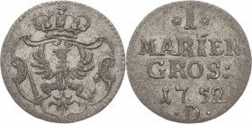 Brandenburg-Preußen
Friedrich II., der Große 1740-1786 Mariengroschen 1752, D-Aurich Symmetrisches Wappen Olding 254 a Kluge 261.1 v. Schrötter 1327 ...