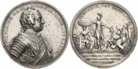 Brandenburg-Preußen
Friedrich II., der Große 1740-1786 Silbermedaille 1756 ( J.G. Holtzhey) Kapitulation der Sachsen bei Pirna zu Beginn des sieben j...