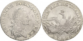 Brandenburg-Preußen
Friedrich II., der Große 1740-1786 Taler 1786, A-Berlin Sterbetaler Olding 70 Anm. Kluge 124 v. Schrötter 473 Davenport 2590 Sehr...