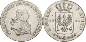 Brandenburg-Preußen
Friedrich Wilhelm II. 1786-1797 1/3 Taler 1786, A-Berlin Olding 4 Jaeger 22 v. Schrötter 53 Prachtvolles Exemplar. Vorzüglich-prä...