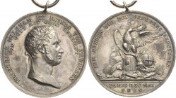 Brandenburg-Preußen
Friedrich Wilhelm III. 1797-1840 Silbermedaille 1814 (Loos) Auf den Frieden von Paris. Kopf nach rechts / Der preußische Adler mi...