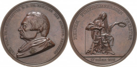 Brandenburg-Preußen
Friedrich Wilhelm III. 1797-1840 Bronzemedaille 1819 (Loos) 50-jähriges Dienstjubiläum von Carl Wilhelm Freiherr von Schrötter, K...