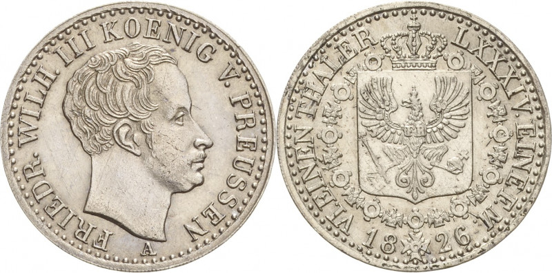 Brandenburg-Preußen
Friedrich Wilhelm III. 1797-1840 1/6 Taler 1826, A-Berlin O...