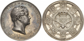 Brandenburg-Preußen
Friedrich Wilhelm IV. 1840-1861 Silbermedaille 1840 (K. Fischer/C. Pfeuffer) Huldigung in Berlin. Kopf nach rechts / Bekröntes Wa...