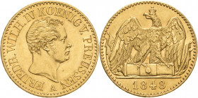 Brandenburg-Preußen
Friedrich Wilhelm IV. 1840-1861 Doppelter Friedrichs d'or 1848, A-Berlin Olding 355 AKS 61 Jaeger 113 Schlumberger 603 Friedberg ...