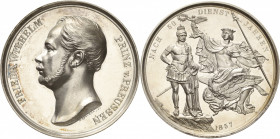 Brandenburg-Preußen
Wilhelm I. 1861-1888 Silbermedaille 1857 (K. Fischer) 50-jähriges Militärjubiläum. Kopf nach links / Von einem Genius gehaltene V...