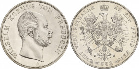 Brandenburg-Preußen
Wilhelm I. 1861-1888 Doppeltaler 1862, A-Berlin Olding 401 AKS 95 Jaeger 94 Kahnt 391 Davenport 779 Vorzüglich
