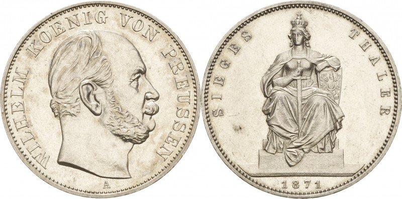 Brandenburg-Preußen
Wilhelm I. 1861-1888 Taler 1871, A-Berlin Sieg Olding 408 A...