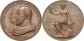 Brandenburg-Preußen
Wilhelm I. 1861-1888 Bronzemedaille 1886 (Schaper/O. Schultz) 100 Jahre Akademische Kunstaustellung in Berlin. Gestaffelte Brustb...