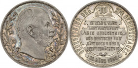Brandenburg-Preußen
Wilhelm I. 1861-1888 Silbermedaille 1897. 100. Geburtstag. Kopf nach rechts, umher Feldblumen / Kartusche mit 6 Zeilen Schrift. 3...