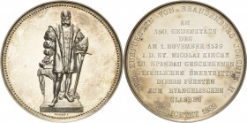 Brandenburg-Preußen
Wilhelm II. 1888-1918 Silbermedaille 1889 (E. Weigand) Errichtung des Denkmals für 350 Jahre Übertritt Joachims II. zum Protestan...