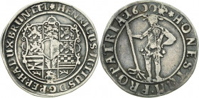 Braunschweig-Wolfenbüttel
Heinrich Julius 1589-1613 1/4 Taler 1600, Goslar Wilder Mann. HONESTVM PRO PATRIA (= Ehrenhaft für die Heimat) Welter 664 A...