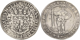 Braunschweig-Wolfenbüttel
Heinrich Julius 1589-1613 Taler 1607, Zellerfeld HONESTVM PRO PATRIA (= Ehrenhaft für die Heimat) Welter 645 B Davenport 62...