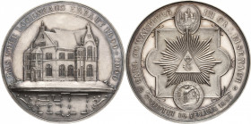 Eisenach
 Silbermedaille 1900 (J.v.L.) Bau des Logenhauses in Eisenach. Ansicht des Logenhauses, im Abschnitt Grundriss / Gekröntes Monogramm im stra...