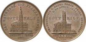 Frankenstein
 Bronzemedaille 1858 (G. Loos) Wiederaufbau des Rathauses. Ansicht des zerstörten Rathauses / Ansicht des Rathauses nach dem Wiederaufba...