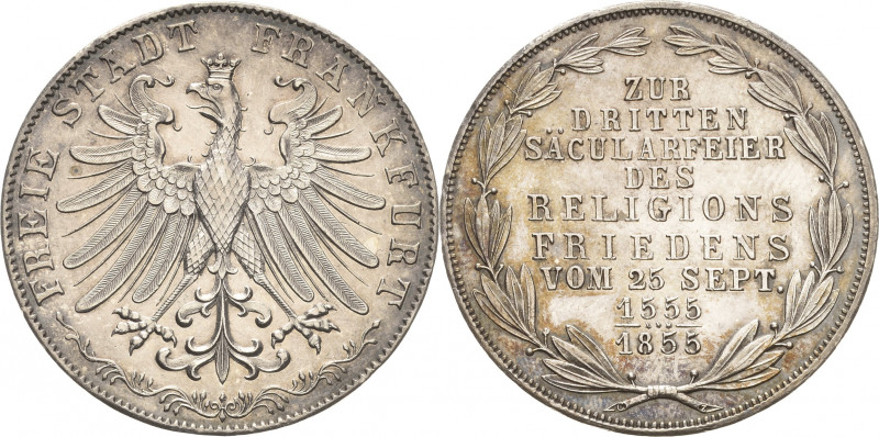 Frankfurt am Main
 Doppelgulden 1855. Religionsfrieden AKS 42 Jaeger 49 Kahnt 1...