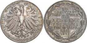 Frankfurt am Main
 Doppelgulden 1855. Religionsfrieden AKS 42 Jaeger 49 Kahnt 179 Davenport 647 Vorzüglich-prägefrisch/fast vorzüglich