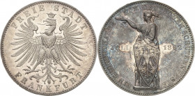 Frankfurt am Main
 Taler 1862. Deutsches Schützenfest AKS 44 Jaeger 51 Kahnt 171 Davenport 653 Attraktives Exemplar mit feiner Patina. Revers kl. Kra...