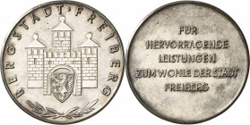 Freiberg
 Silbergussmedaille o.J. (1965) Freiberger Ehrenplakette in Silber. Wappen / 5 Zeilen Schrift. 80,5 mm, 147,83 g Sachse (Freiberger Münzblät...